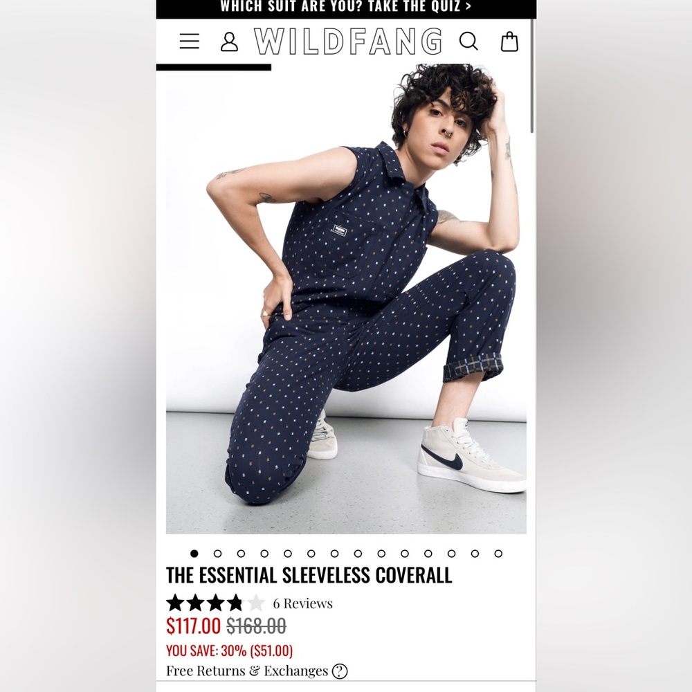 Wildfang essential sleeveless coveralls in navy - plus size!
